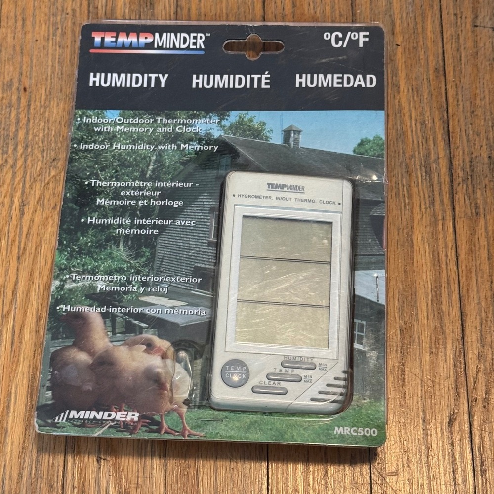 TempMinder MRC500 Indoor Outdoor Thermometer Hygrometer Humidity Clock